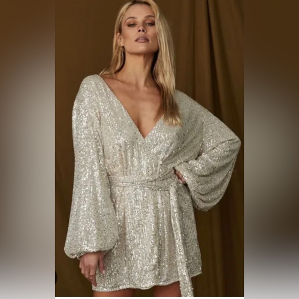 12th Tribe silver sequin dress